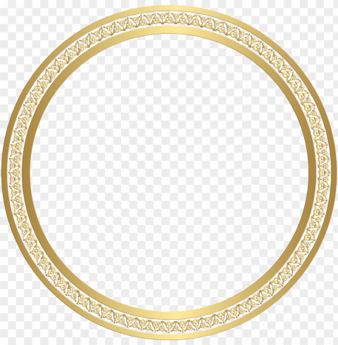 round frame gold clip - picture frame Transparent Cutout PNG Isolated Element