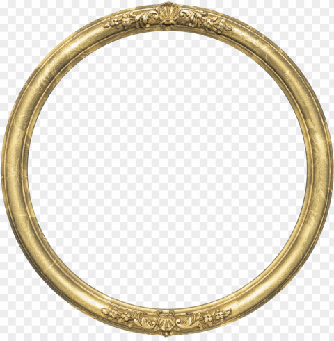 round frame image - circular gold frame Isolated Subject on HighResolution Transparent PNG