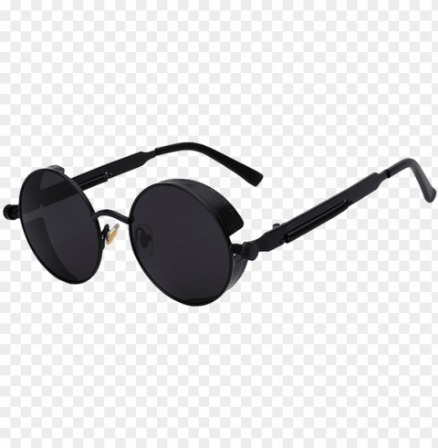 round metal steampunk sunglasses Transparent PNG stock photos