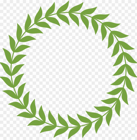 round the laurel wreath - green garland clip art HighResolution Isolated PNG with Transparency