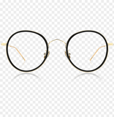 round vintage prescription eyeglasses with black&golden - circle Isolated Artwork in HighResolution Transparent PNG
