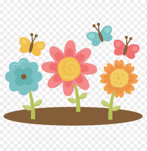 royalty free library cilpart vibrant inspiration with - spring flowers and butterflies clipart Isolated Artwork on Transparent Background PNG transparent with Clear Background ID bca803e8