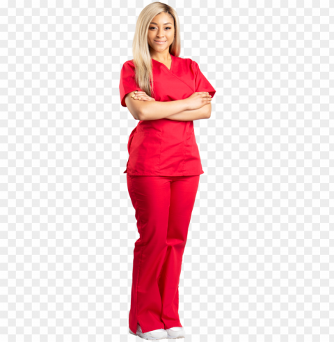 ruby mock neck scrub set - fashio PNG files with transparent canvas collection