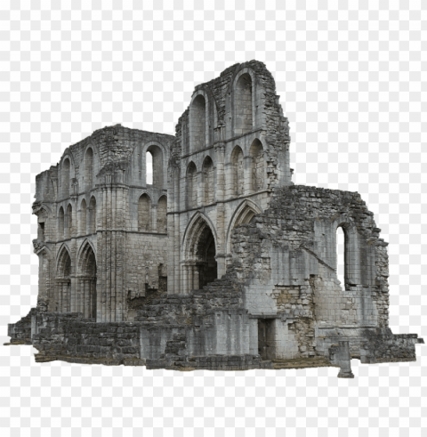 ruins gothic medieval architecture fortress castle - roche abbey Transparent PNG Isolated Illustrative Element