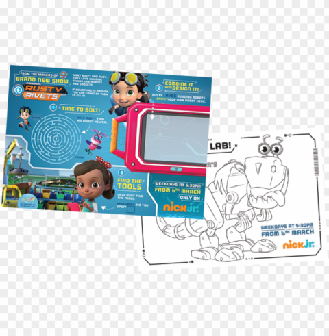 rusty rivets activity sheets - rusty rivets fonts Clear Background PNG Isolated Graphic Design