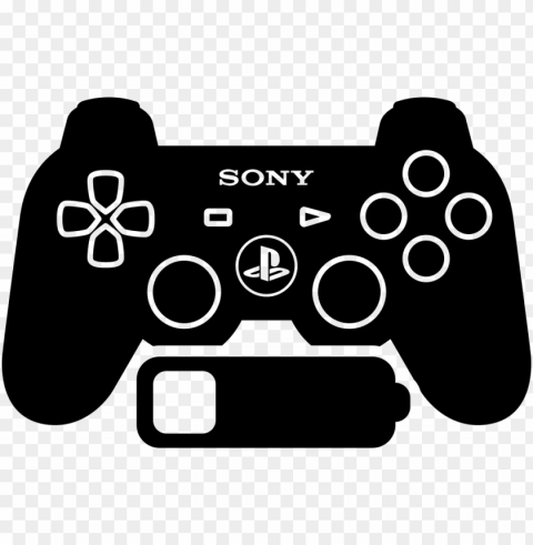 s 3 games control with low battery status comments - playstation controller silhouette Transparent background PNG photos