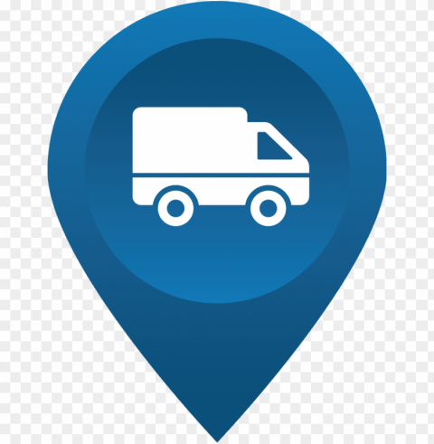 s tracking icon with van - vehicle tracking icon Transparent Background Isolated PNG Illustration