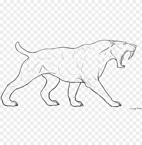 saber - saber tooth cat drawi PNG images with alpha channel selection