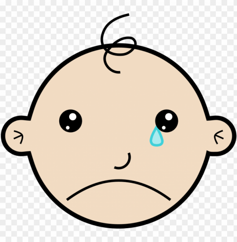 sad baby - sad baby face cartoo Isolated Character with Transparent Background PNG