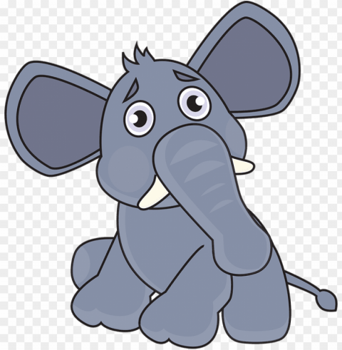 sad elephant cartoon Clean Background Isolated PNG Art PNG transparent with Clear Background ID 1fad7ec4