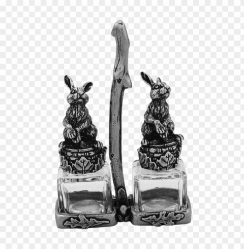 salt and pepper set little rabbits Isolated Design on Clear Transparent PNG