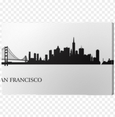 san francisco cityscape silhouette Isolated Element with Clear Background PNG
