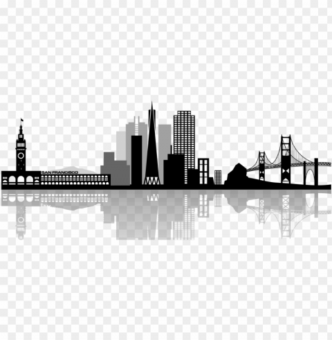 san francisco skyline black and white clip art High-resolution PNG images with transparent background