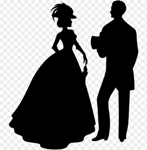 sandra byrd - silhouette of victorian couple Isolated Artwork in Transparent PNG PNG transparent with Clear Background ID df3d119d