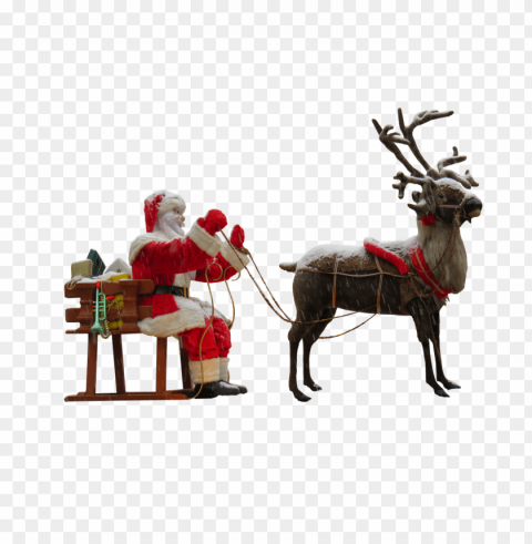 santa claus and reindeer PNG images with transparent layer