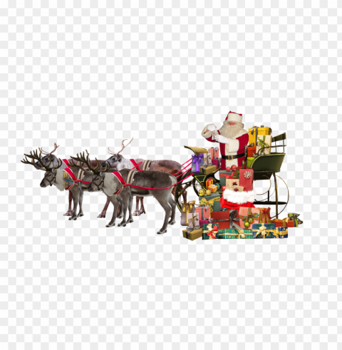 santa claus bringing presents PNG images with alpha transparency selection