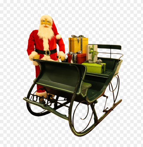 santa claus puppet next to sleigh PNG images with no background comprehensive set