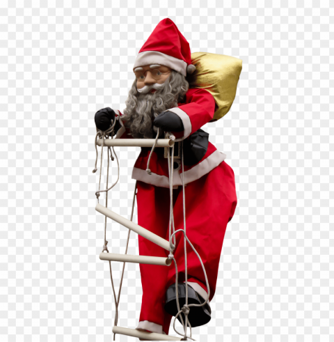 santa claus puppet on ladder PNG images with no background essential