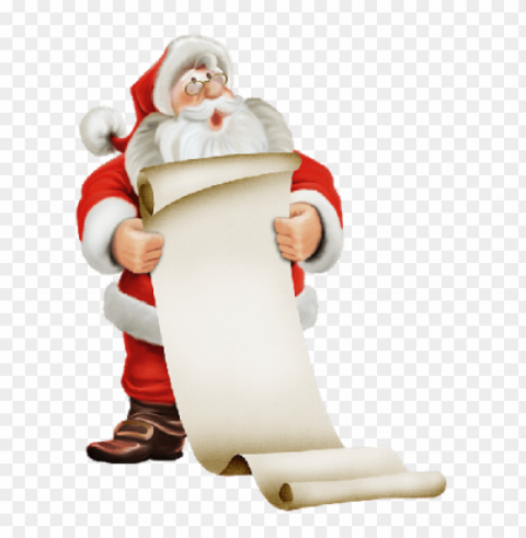 santa claus reading PNG images with no background free download