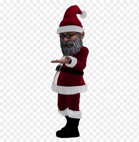 santa claus skinny version palm up PNG images with no watermark