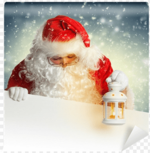 santa claus with a lantern Transparent PNG Isolated Object with Detail