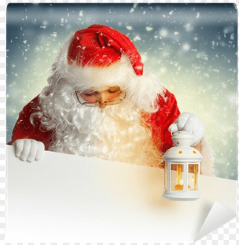 Santa Claus With A Lantern Transparent PNG Isolated Object With Detail