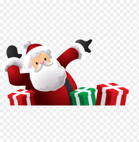 santa clause footer PNG images with transparent layering