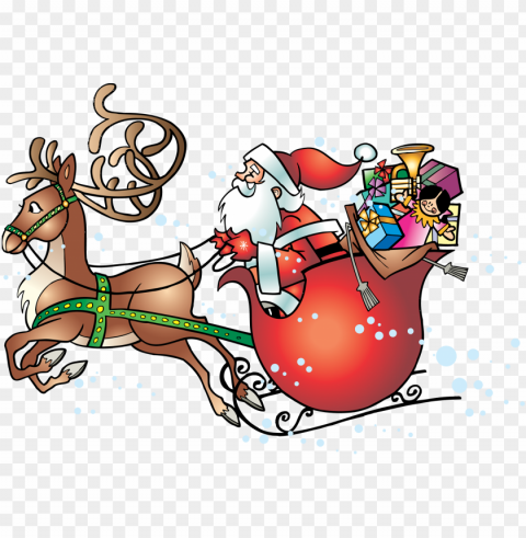 santa sleigh PNG for web design