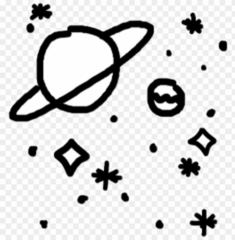 #saturn #stars #moon #planet #doodle #drawing #cartoon - planetas tumblr Isolated Object with Transparency in PNG