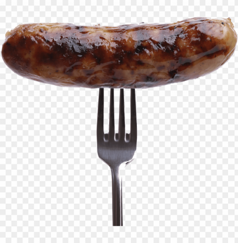 sausage image - sausage on a fork PNG transparent backgrounds