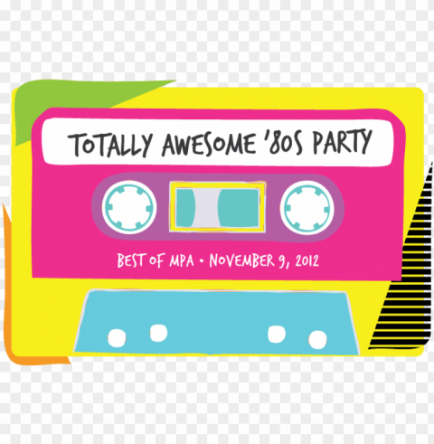 save the date for the best of mpa - totally awesome 80s party High-definition transparent PNG