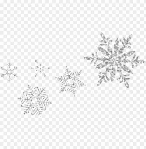 save the date - silver glitter snowflakes ClearCut PNG Isolated Graphic