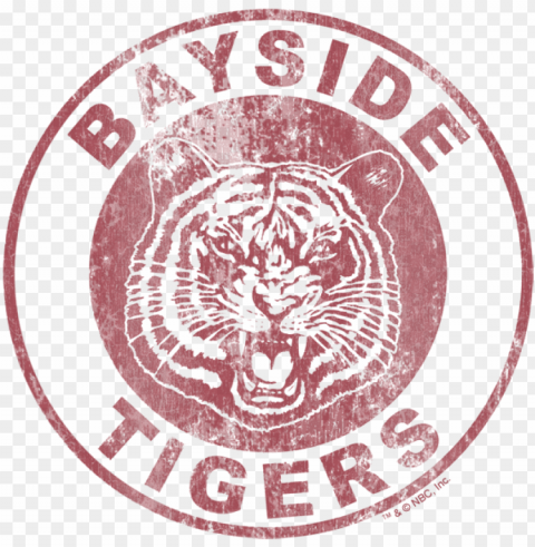 saved by the bell tigers men's v neck t shirt - bayside tigers logo Transparent background PNG clipart