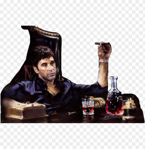 scarface sticker Clear Background PNG Isolated Design Element