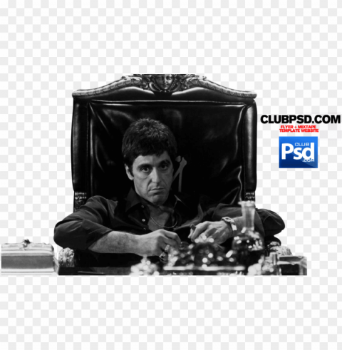 scarface - tony montana PNG Graphic with Transparent Background Isolation