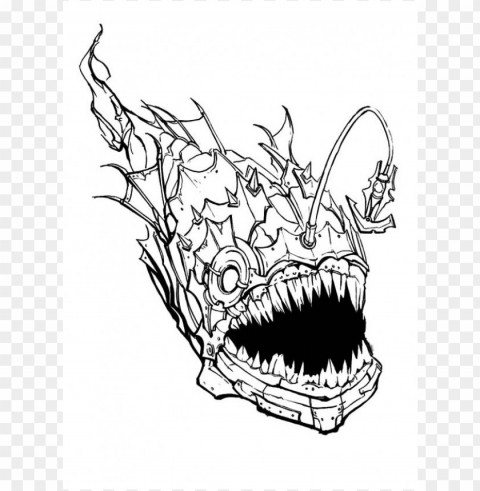 scary coloring pages color Transparent Background Isolated PNG Design Element
