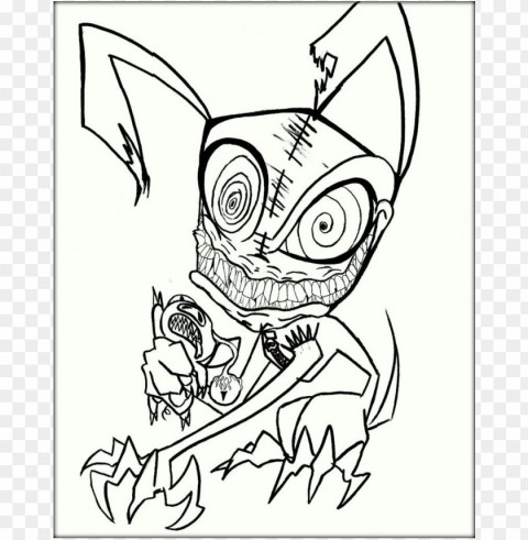 scary coloring pages color Transparent Background Isolated PNG Item