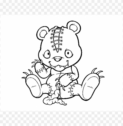 scary coloring pages color Transparent Background Isolation in HighQuality PNG