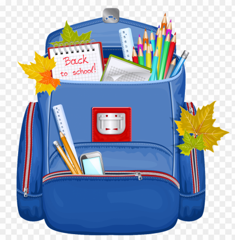 school bag clipart Transparent Background PNG Isolated Art