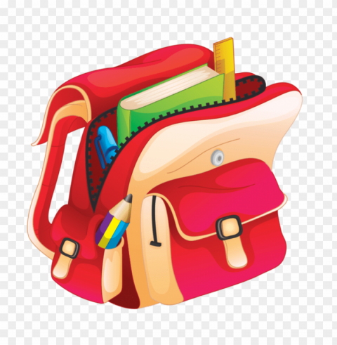 school bag clipart Transparent Background PNG Isolated Character