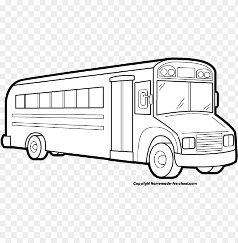 school bus clipart black and white - school bus white High-definition transparent PNG