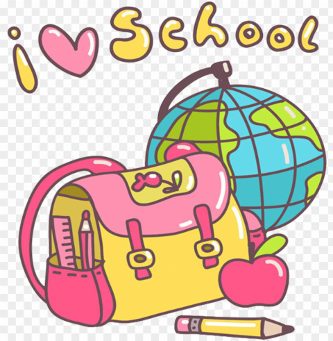 school cartoon clip art PNG Graphic Isolated on Clear Background