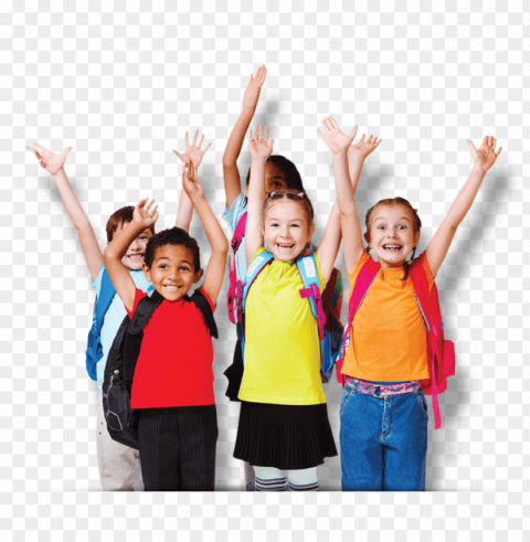 school going children Transparent Cutout PNG Isolated Element