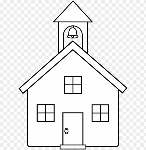 school house line art - magic school house colori PNG Isolated Illustration with Clear Background