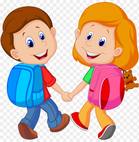 school kids clip art Isolated Element in Transparent PNG