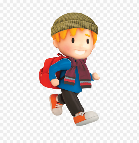 school kids walking Clear Background Isolated PNG Icon