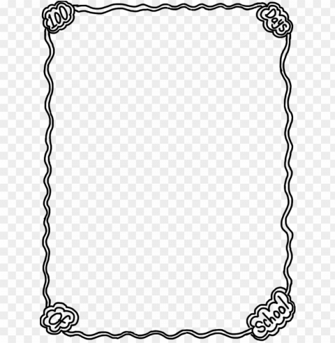 school page borders clipart library 138789 100th day - school full page border PNG Image with Transparent Cutout