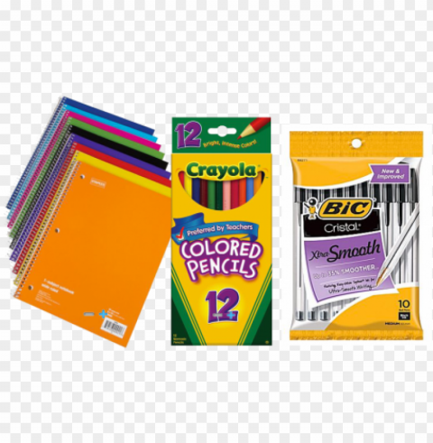 school supplies in demand - back to school supplies PNG Image with Transparent Background Isolation