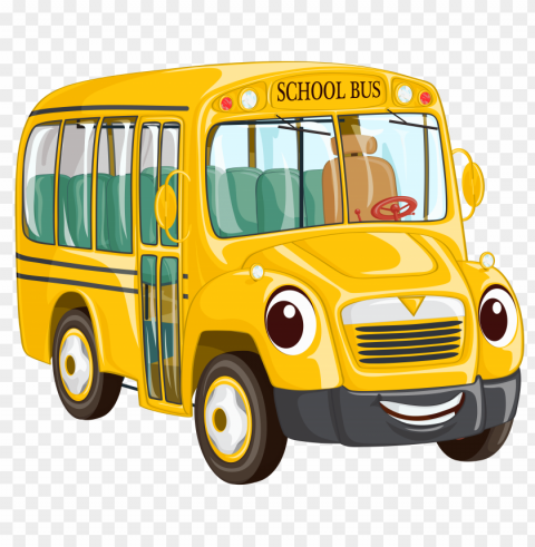 school van Isolated Character with Clear Background PNG
