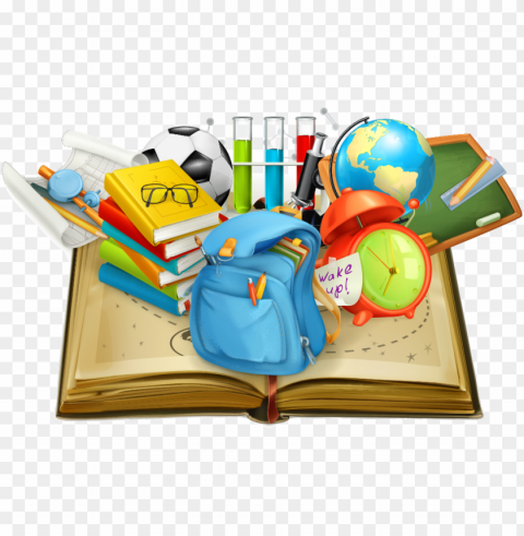 school vector books student in supplies education clipart - education border design PNG for social media